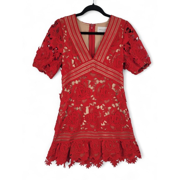 Adelyn Rae Red Lace‎ Dress M Romantic Cocktail Date Night Holiday Glam Feminine